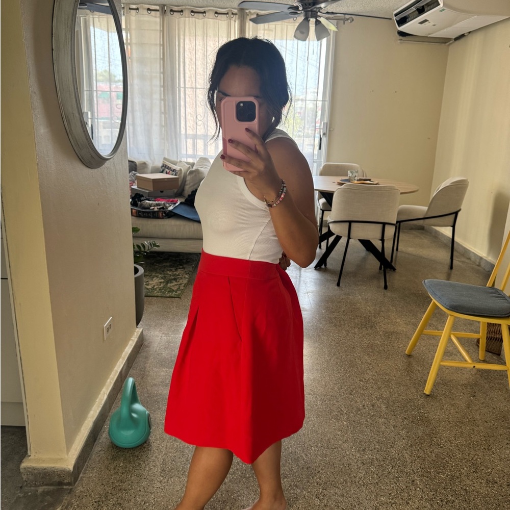 Banana Republic Red A-Line Knee-Length Skirt for Casual Night Out